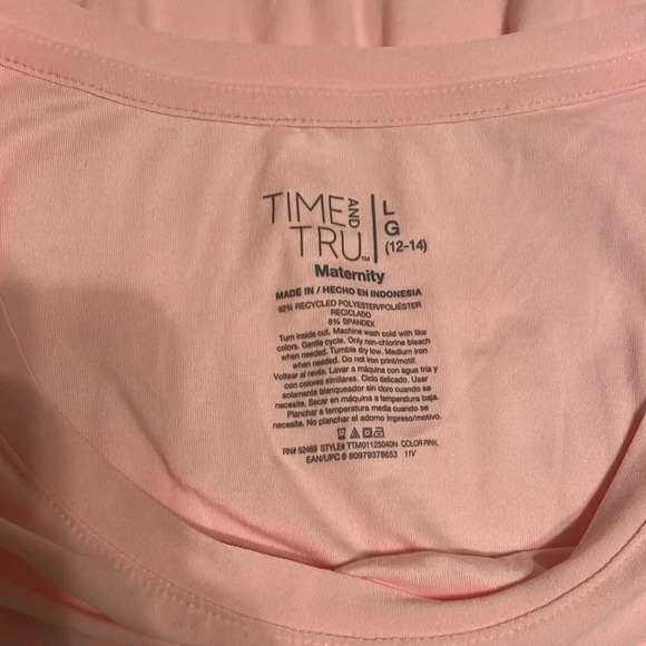 Time and Tru Maternity My Little Valentine Large 12-14 Pink Short Sleeve… - Picture 5 of 6